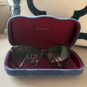 Gucci Black Oversized Frame Sunglasses Tinted Lenses